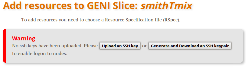 Need SSH Key Error Message