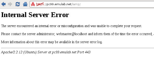 Error accessing LAMP Portal without a (or proper) certificate.